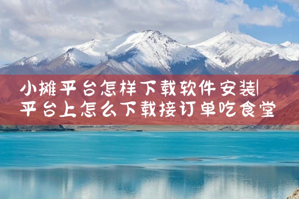 小摊平台怎样下载软件安装