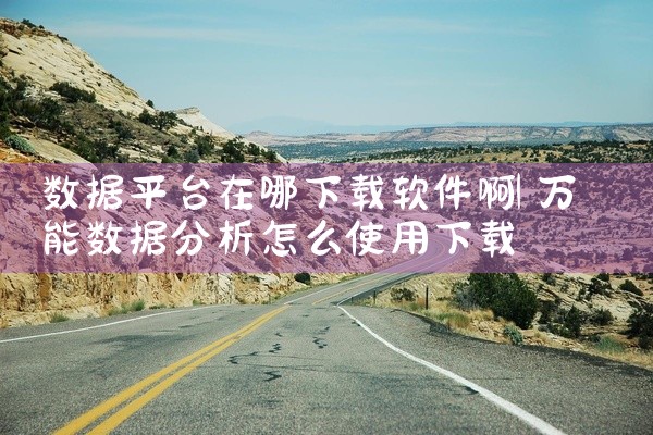 数据平台在哪下载软件啊